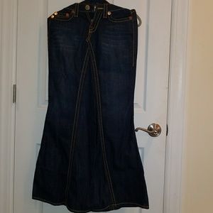 True Religion long mermaid jean skirt